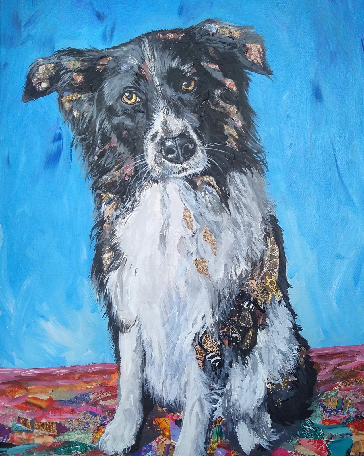 Custom dog canvas painting