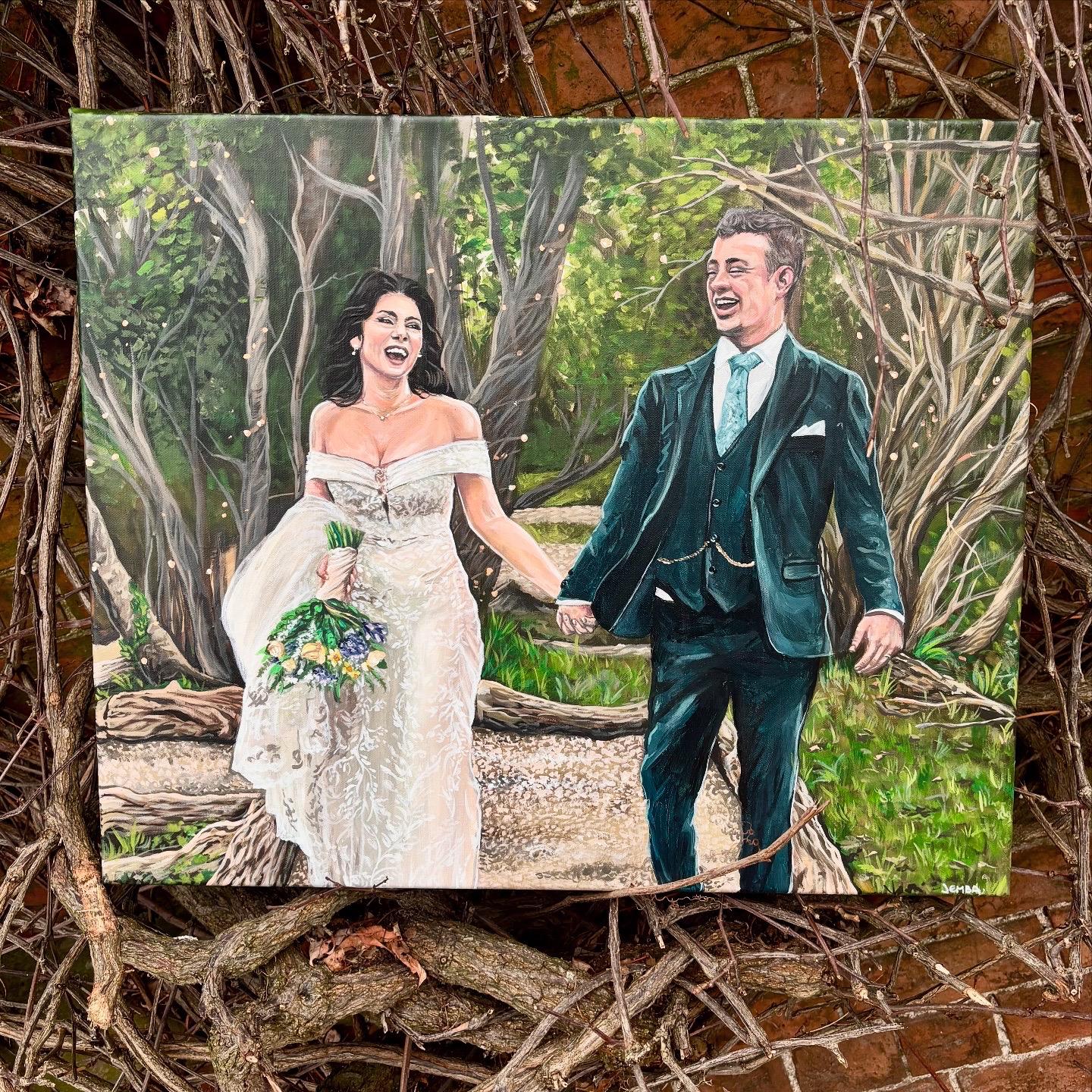 Custom wedding canvas painting